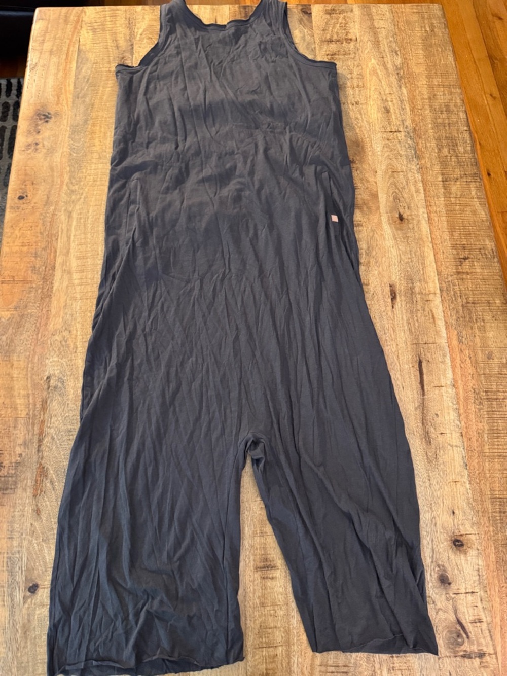 Lunya 100% Organic Pima Cotton Sleeveless V-Back Cropped Jumpsuit Romper